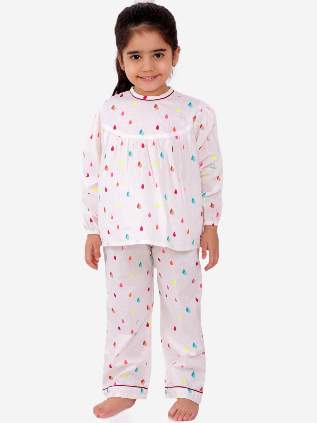 

Fairies Forever Girls White & Red Printed Night suit
