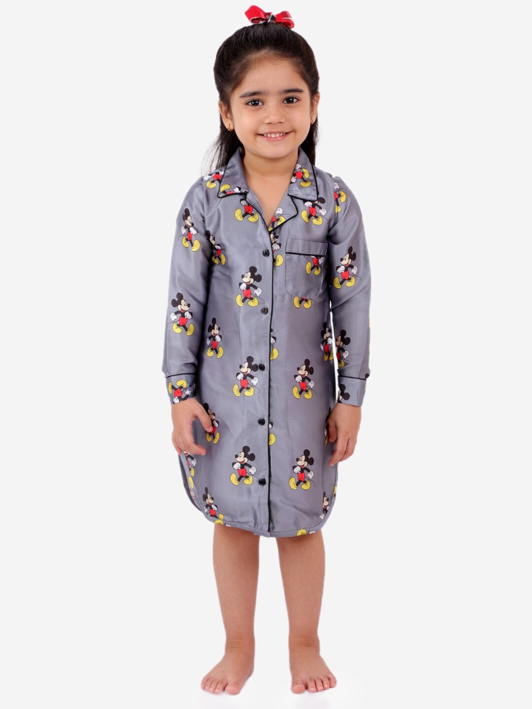 

Fairies Forever Girls Grey & Red Mickey Mouse Printed Shirt Nightdress