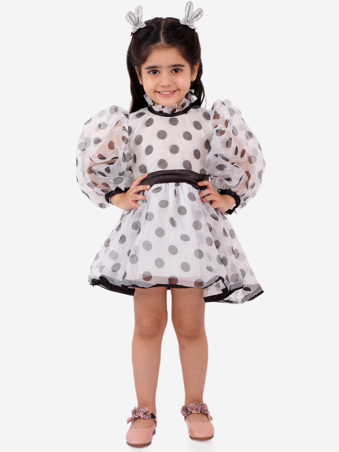 

Fairies Forever Girls Grey Printed Fit & Flare Dress