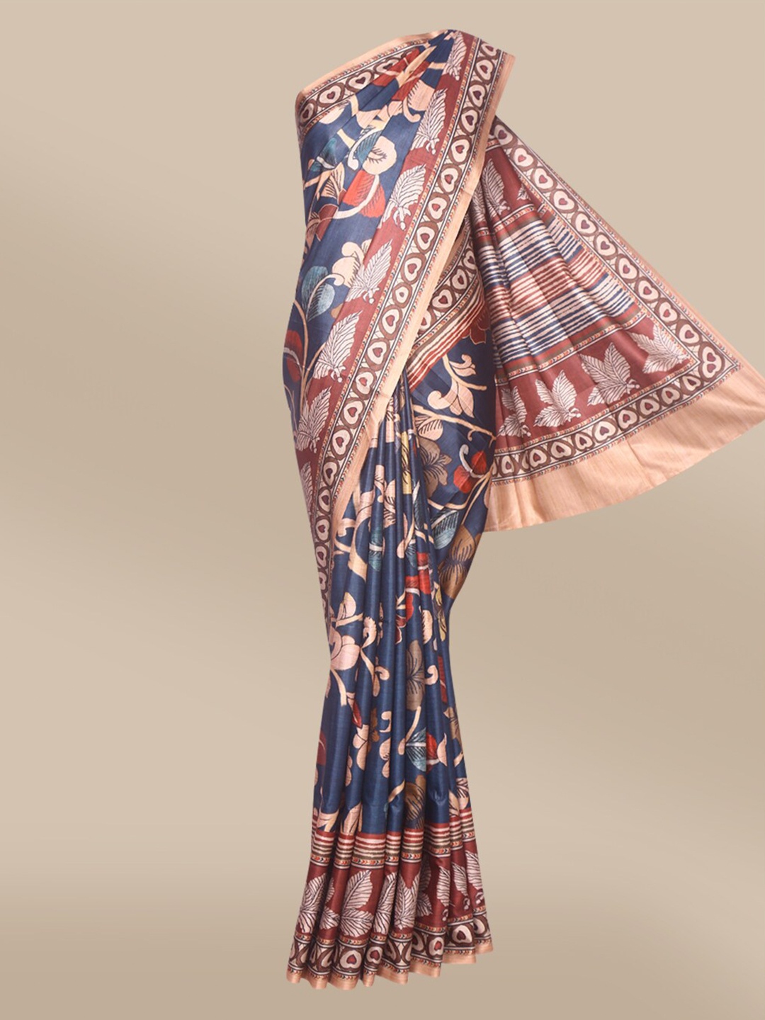 

The Chennai Silks Green & Beige Floral Saree