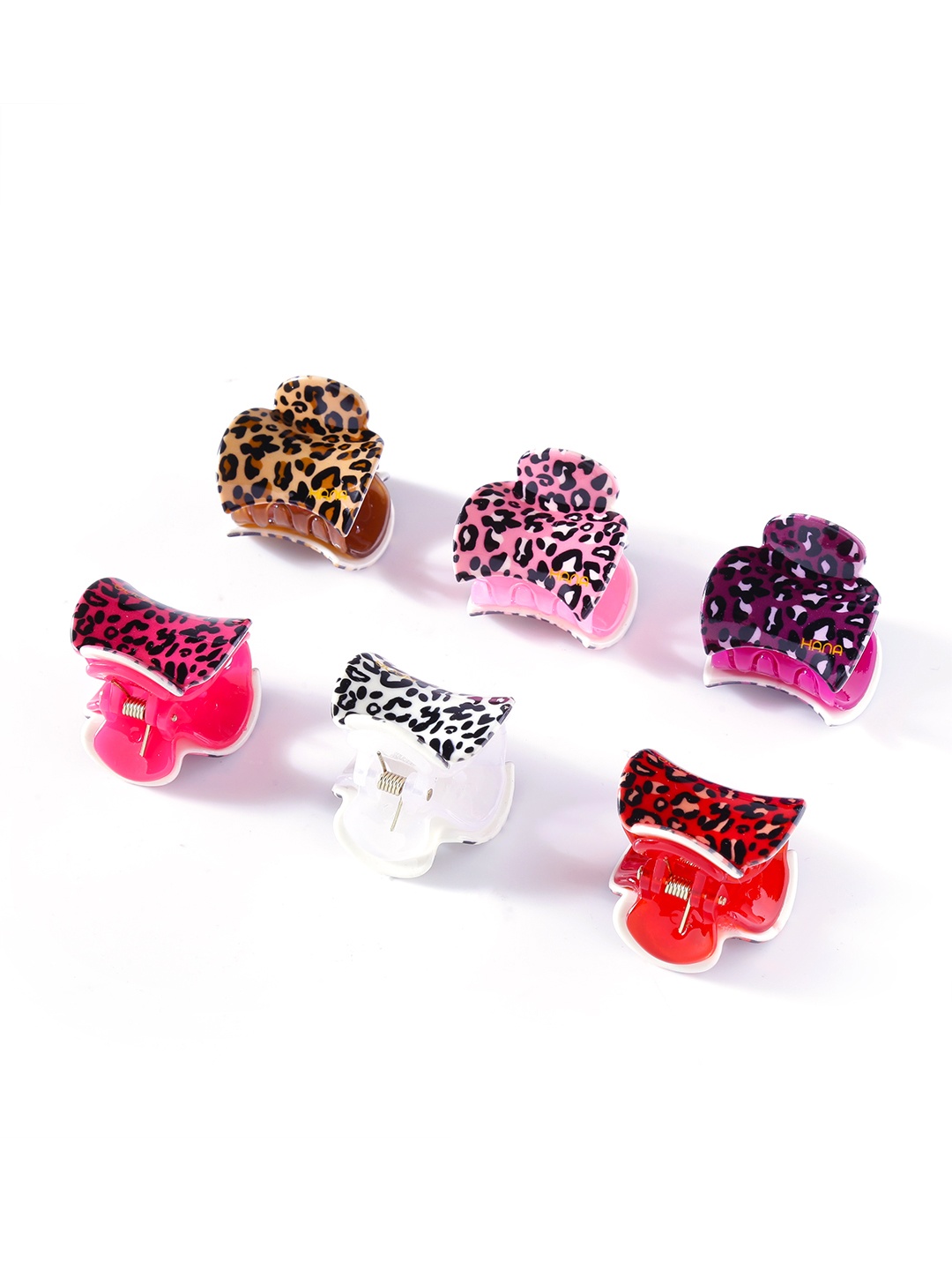 

Yellow Chimes Women Pink & Red Set of 6 Claw Clip