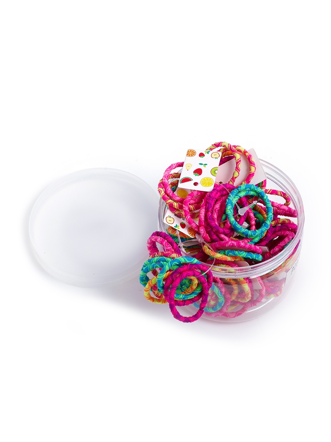 

Yellow Chimes Girls 100 Pieces Multicoloured Ponytail Holders, Multi