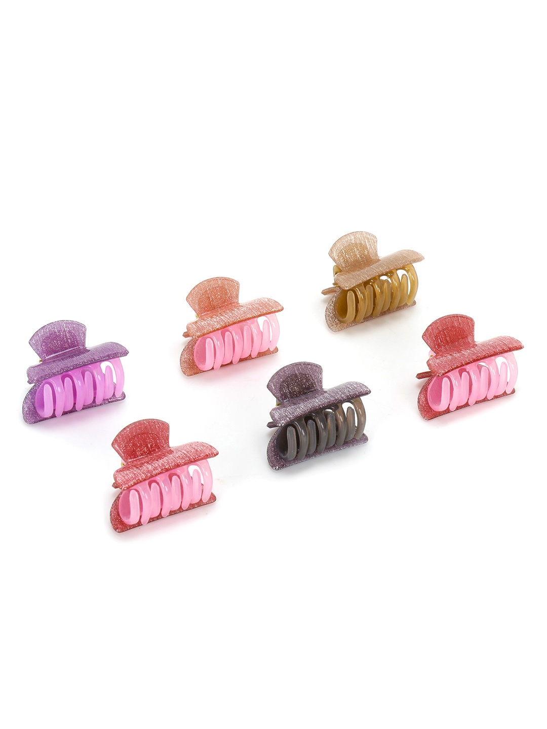

Yellow Chimes Women Brown & Purple Set of 6 Claw Clip