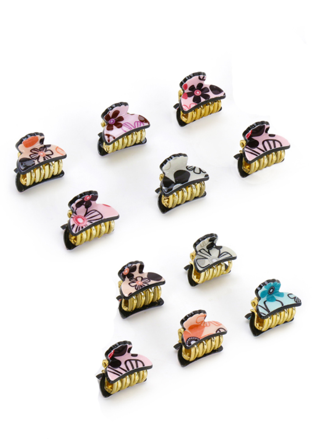 

Yellow Chimes Women Multicoloured Set of 10 Claw Clip, Multi
