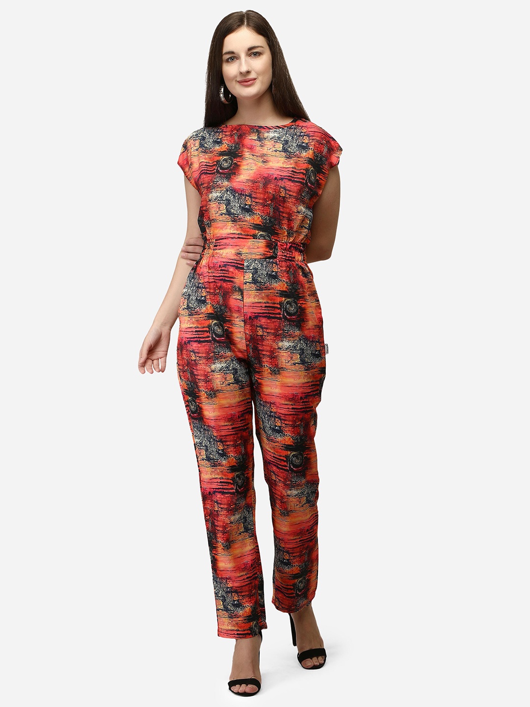 

Yuvraah Red & Orange Printed Jumpsuit