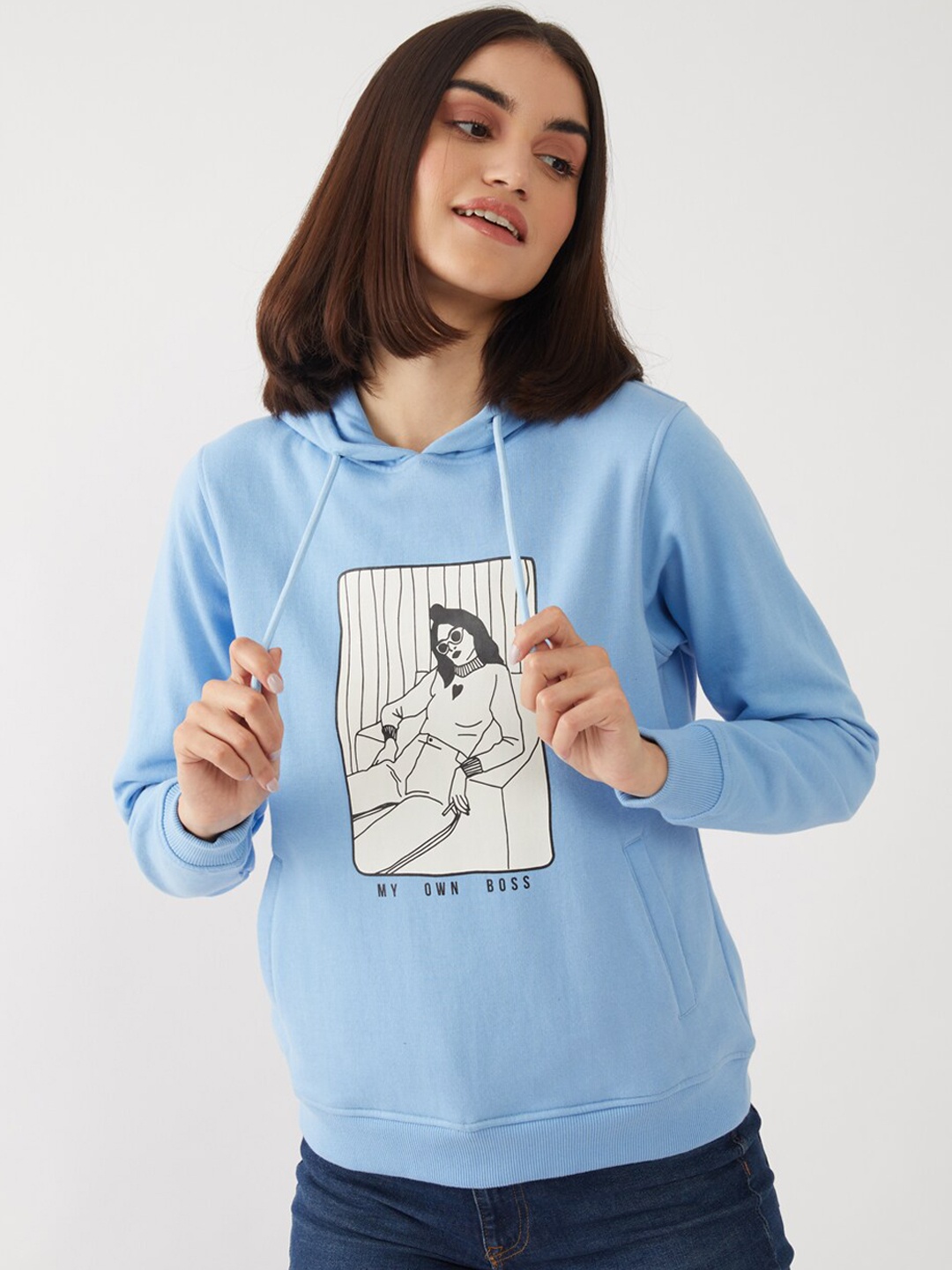 

Zink London Women Blue Printed Sweatshirt