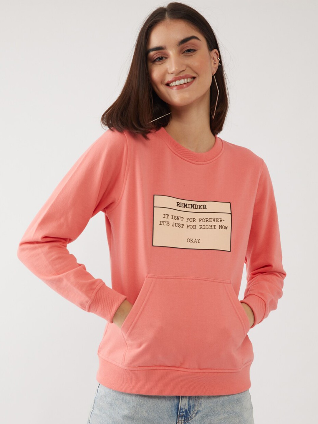 

Zink London Women Pink Printed Sweatshirt