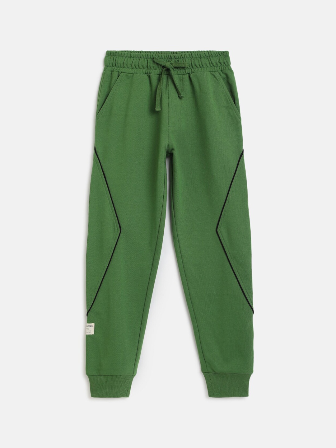 

Lil Tomatoes Boys Green Solid Pure Cotton Joggers