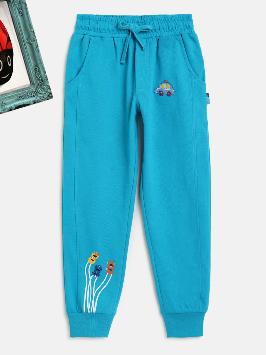 

Lil Tomatoes Boys Blue Solid Cotton Joggers