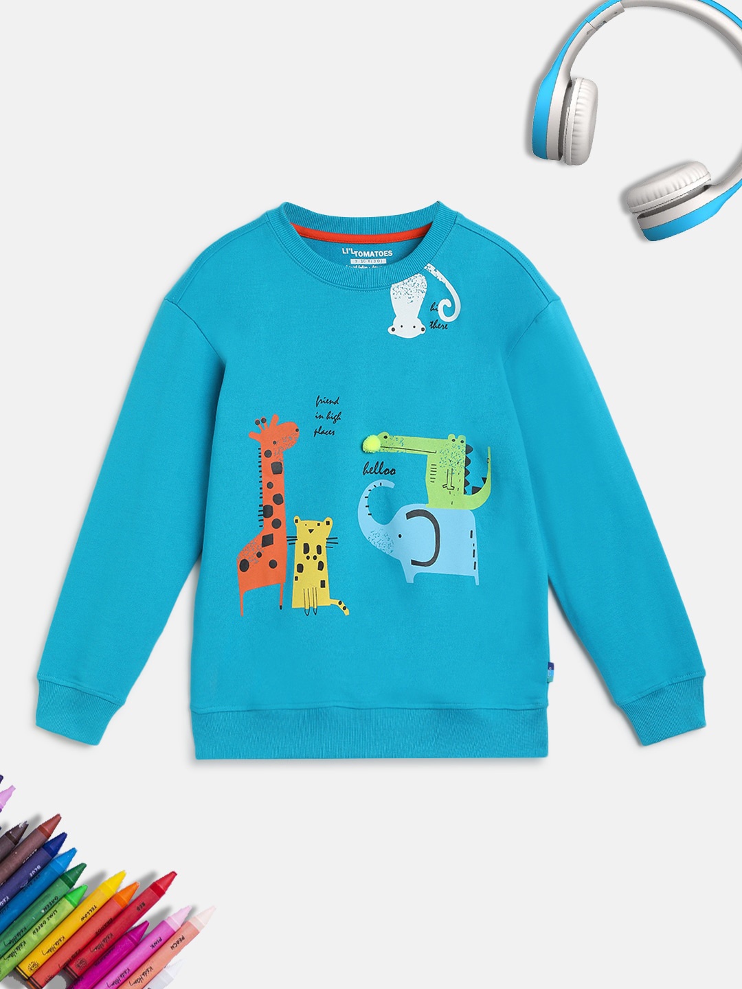 

Lil Tomatoes Boys Blue Printed Sweatshirt