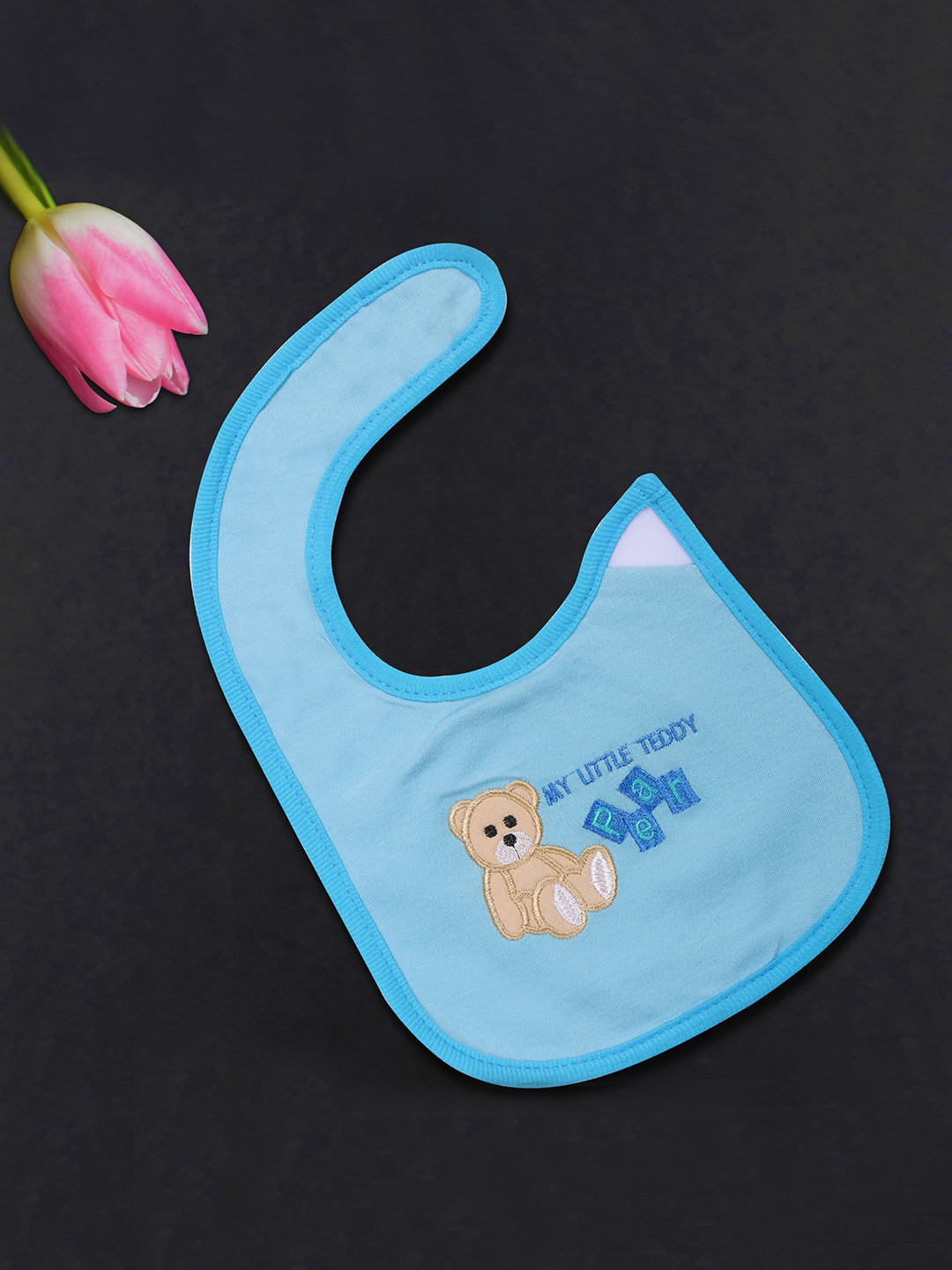 

POKORY Infant Kids Blue Printed Bib