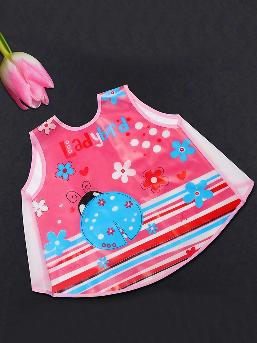 

POKORY Infant Kids Pink & Blue Printed Bib