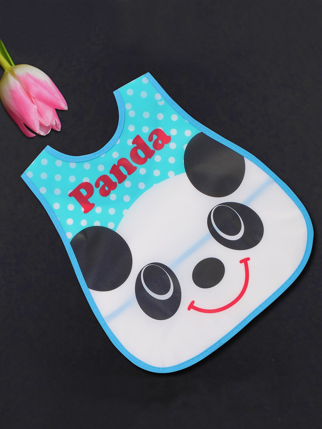 

POKORY Infant Kids Blue & White Printed Washable Bib