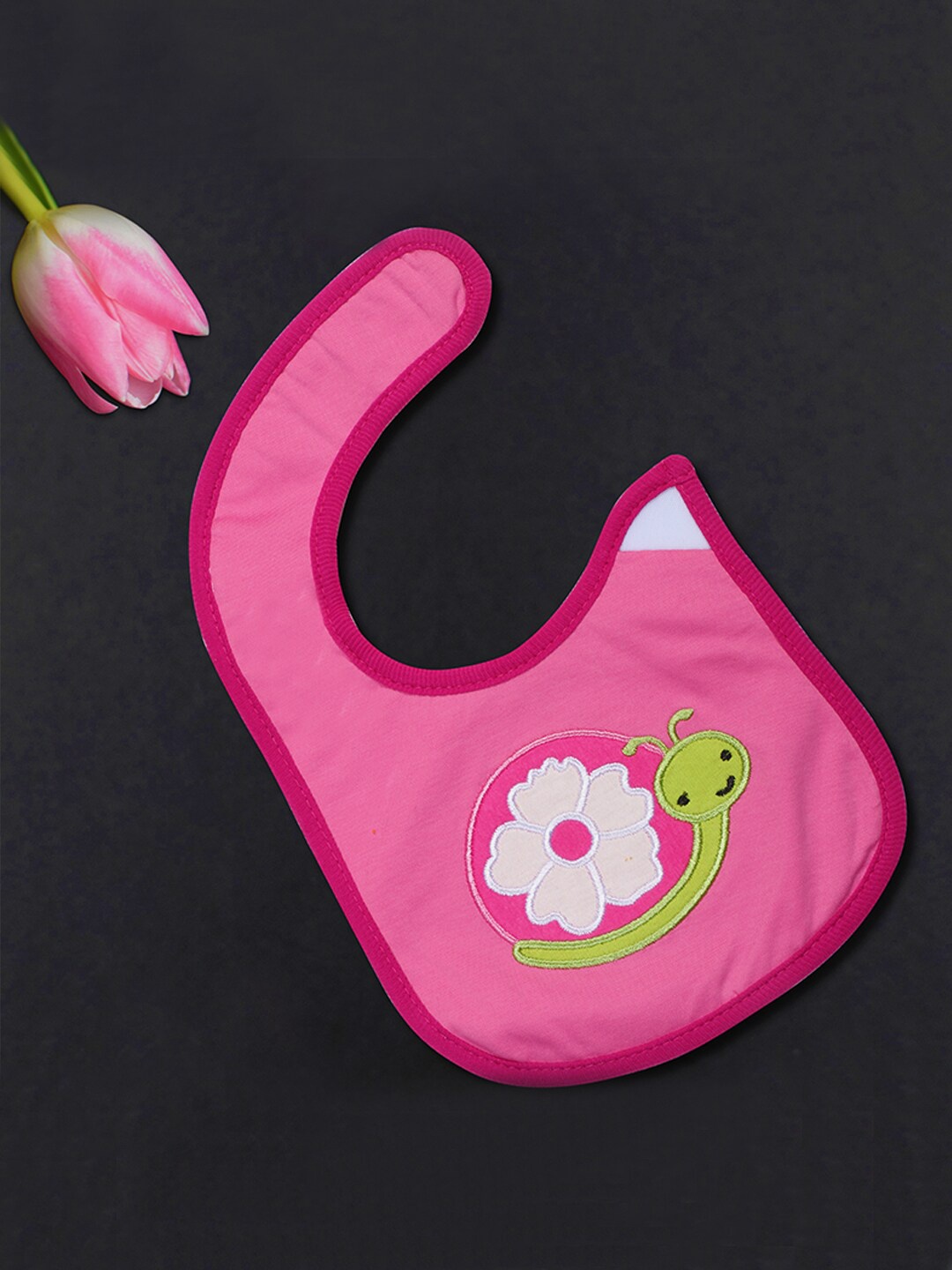 

POKORY Infant Kids Pink & Green Printed Washable Bib