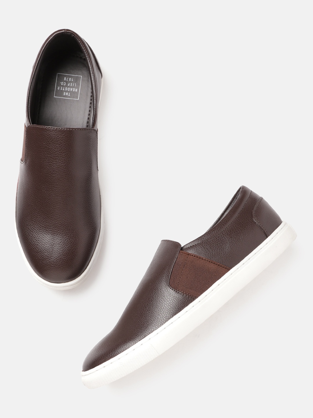 

The Roadster Lifestyle Co Men Coffee Brown Slip-On Sneakers