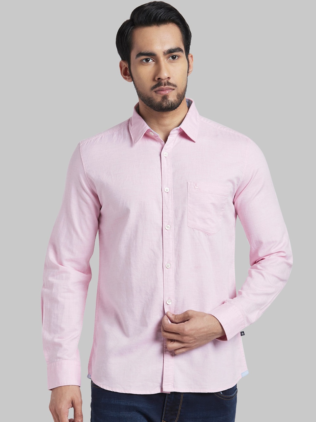 

Parx Men Pink Slim Fit Opaque Casual Shirt