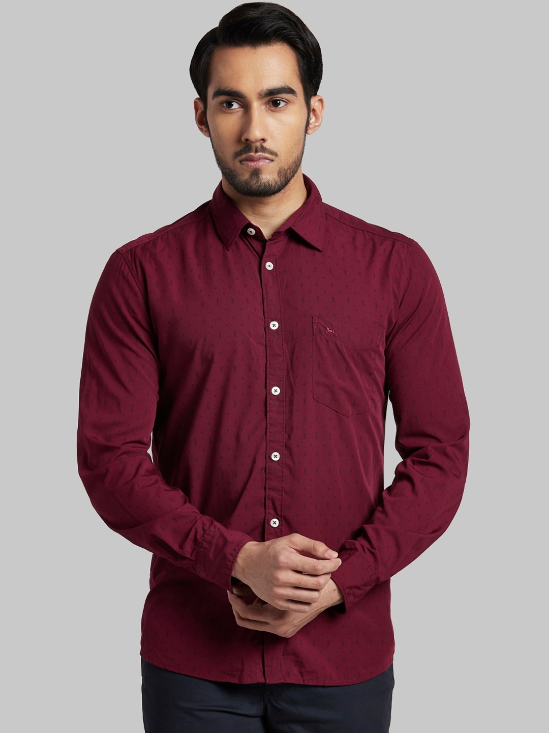 

Parx Men Red Slim Fit Opaque Casual Shirt