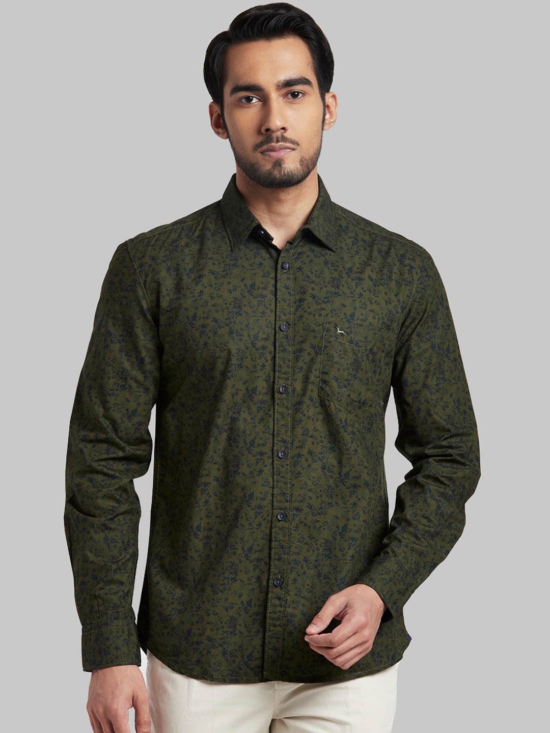 

Parx Men Green Slim Fit Floral Opaque Printed Casual Shirt