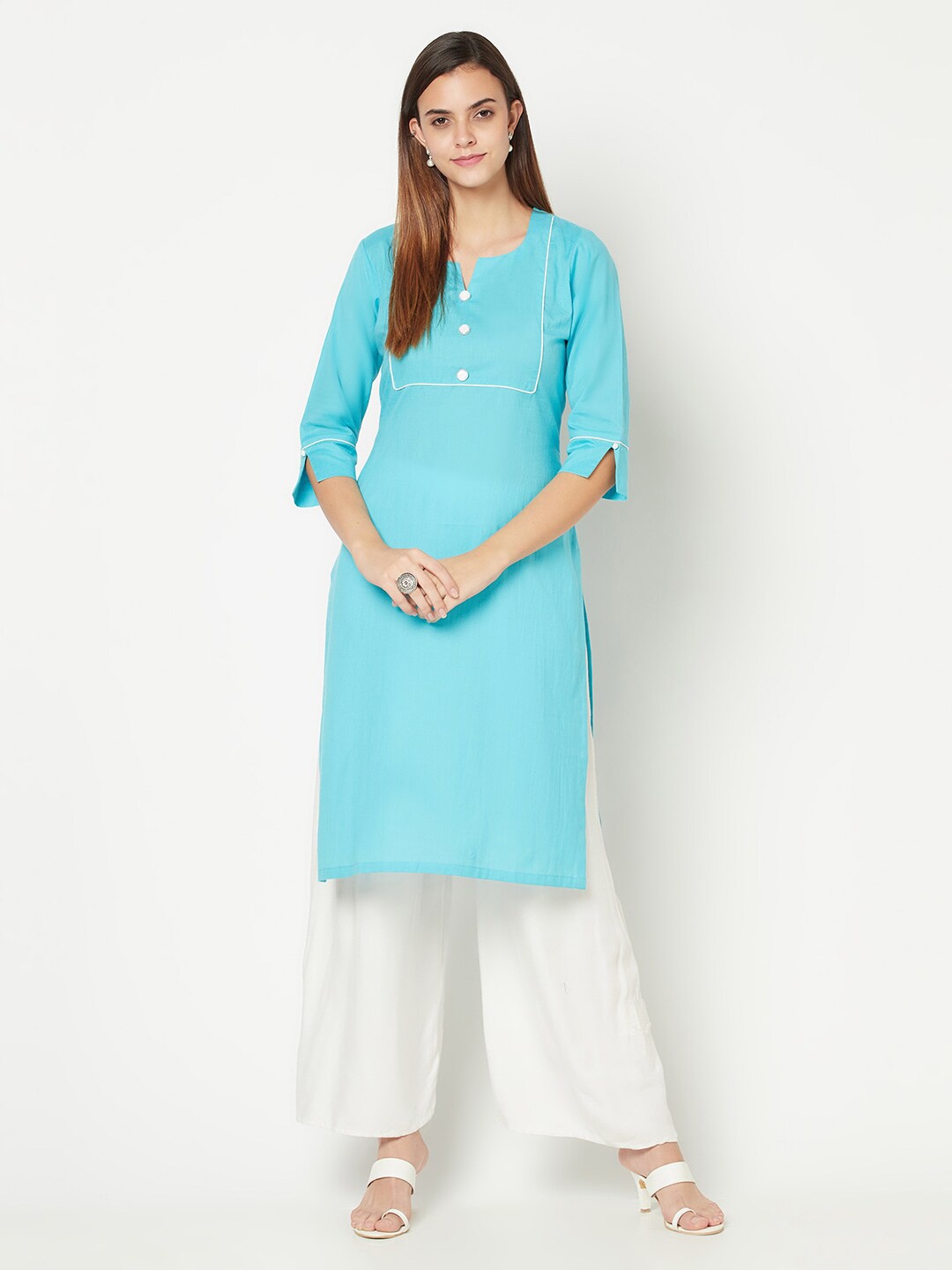 

Safaa Women Blue Solid Kurta