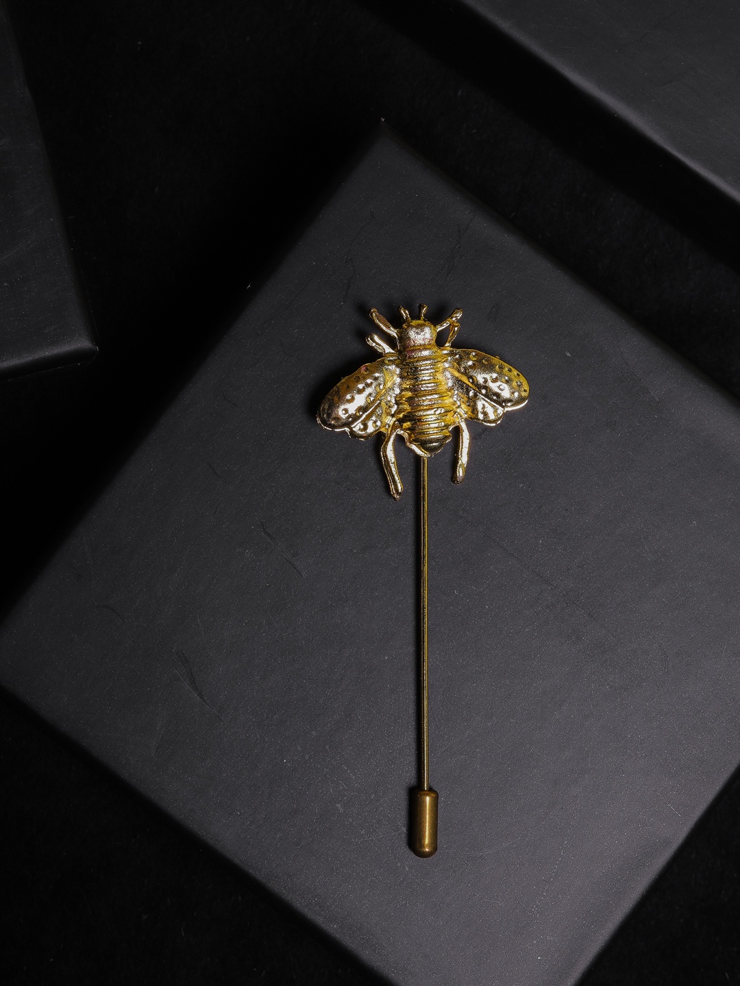 

JEWEL JUNCTION Men Gold-Plated Bee Shaped Designer Lapel Pin