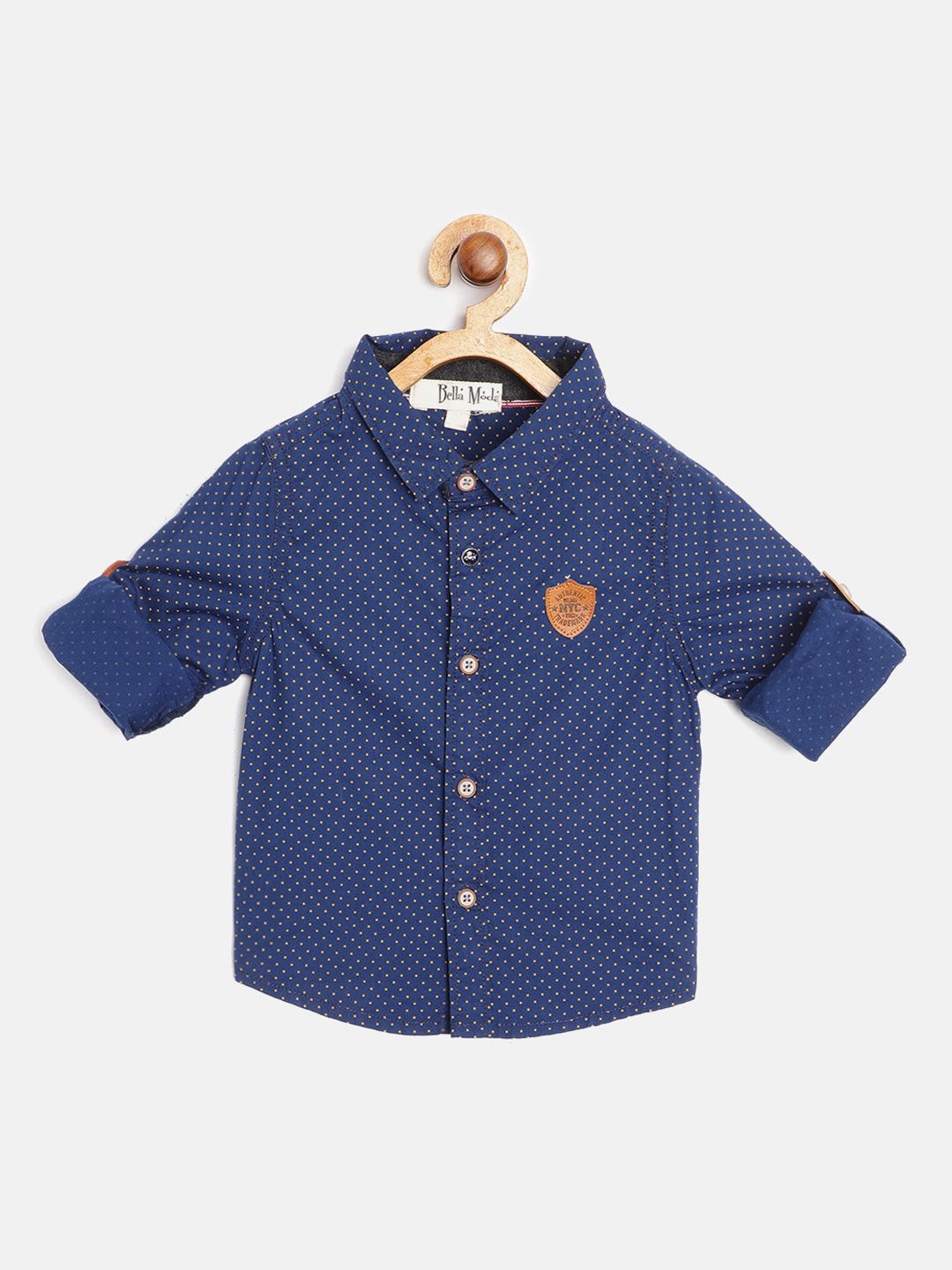 

Bella Moda Boys Blue Opaque Printed Casual Shirt