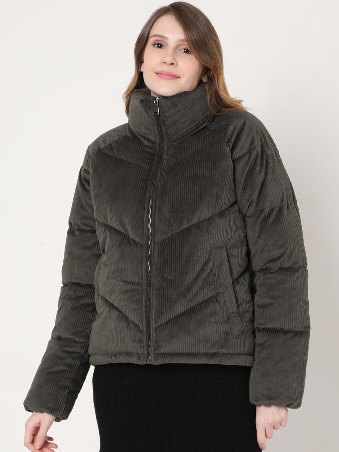 

Vero Moda Women Grey Puffer Jacket