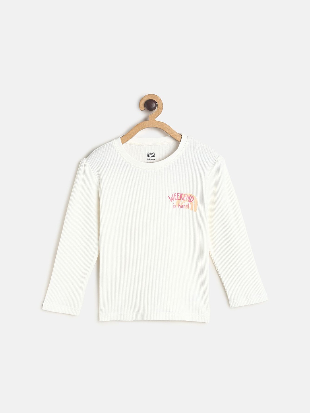 

MINI KLUB Girls White Regular Pure Cotton Top