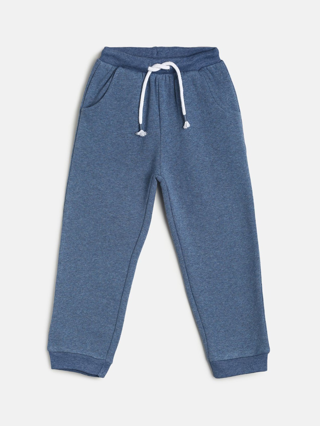

MINI KLUB Boys Blue Solid Pure Cotton Joggers