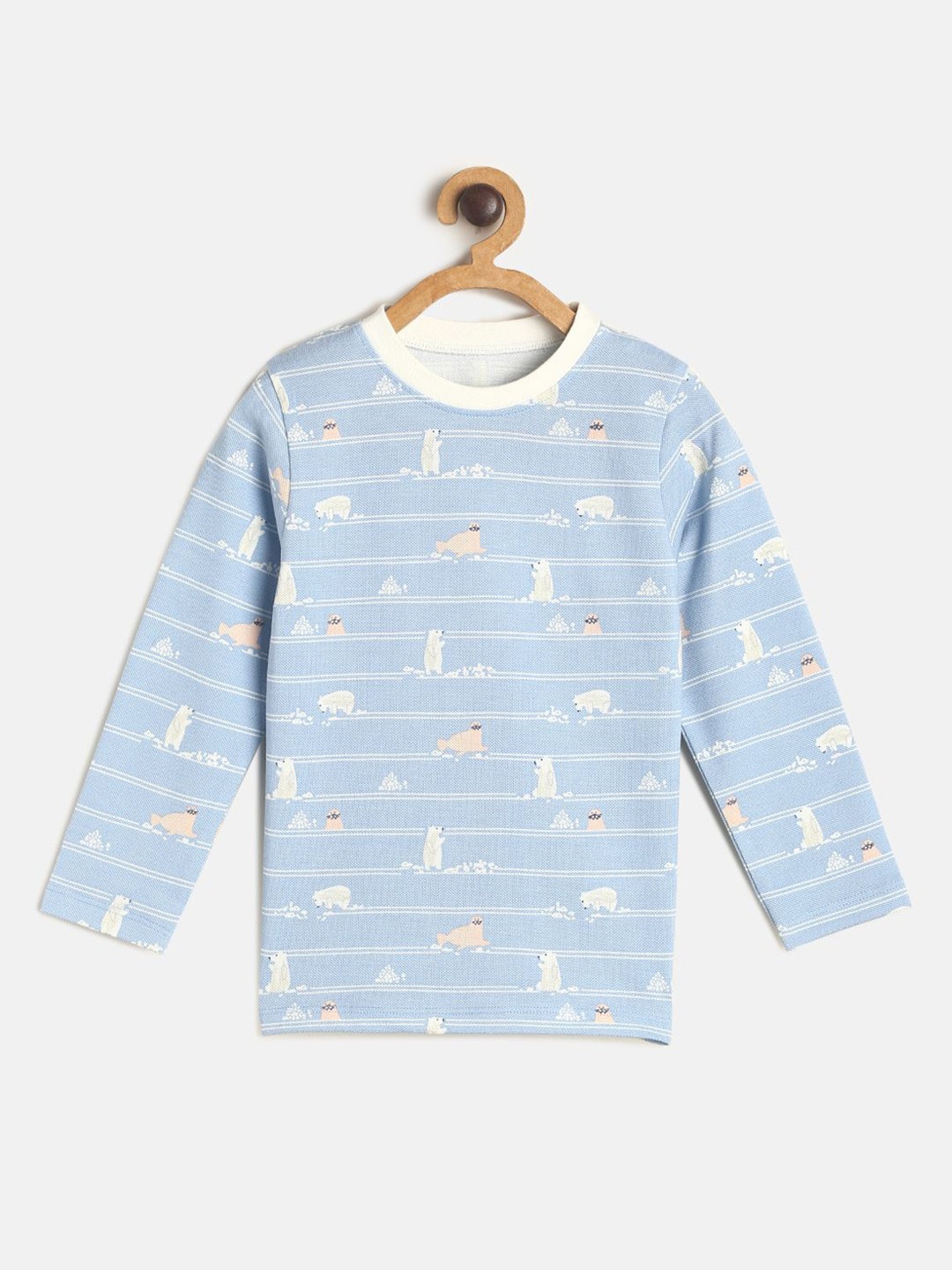 

MINI KLUB Boys Blue & White Printed T-shirt