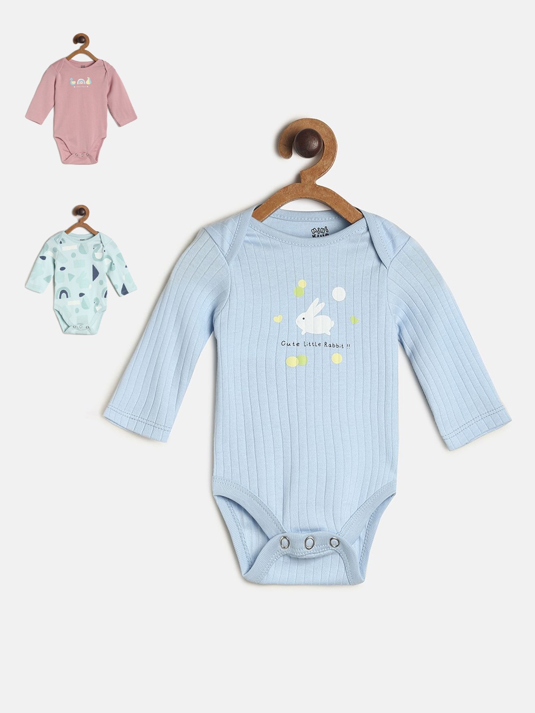 

MINI KLUB Girls Pack Of 3 Cotton Bodysuits, Pink