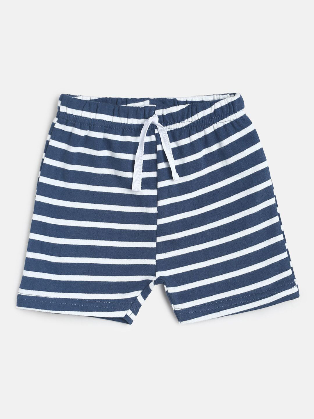 

MINI KLUB Boys Navy Blue Striped Pure Cotton Regular Shorts