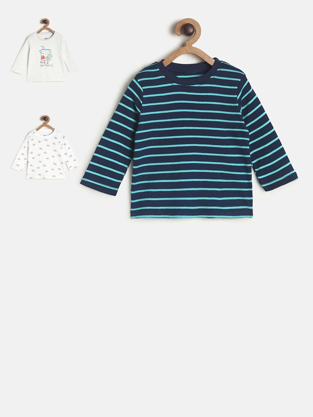 

MINI KLUB Boys Multicoloured Typography 3 Printed Applique T-shirt, Multi