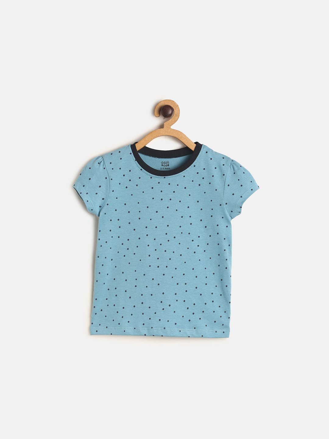 

MINI KLUB Blue Printed Round-Neck Regular Top