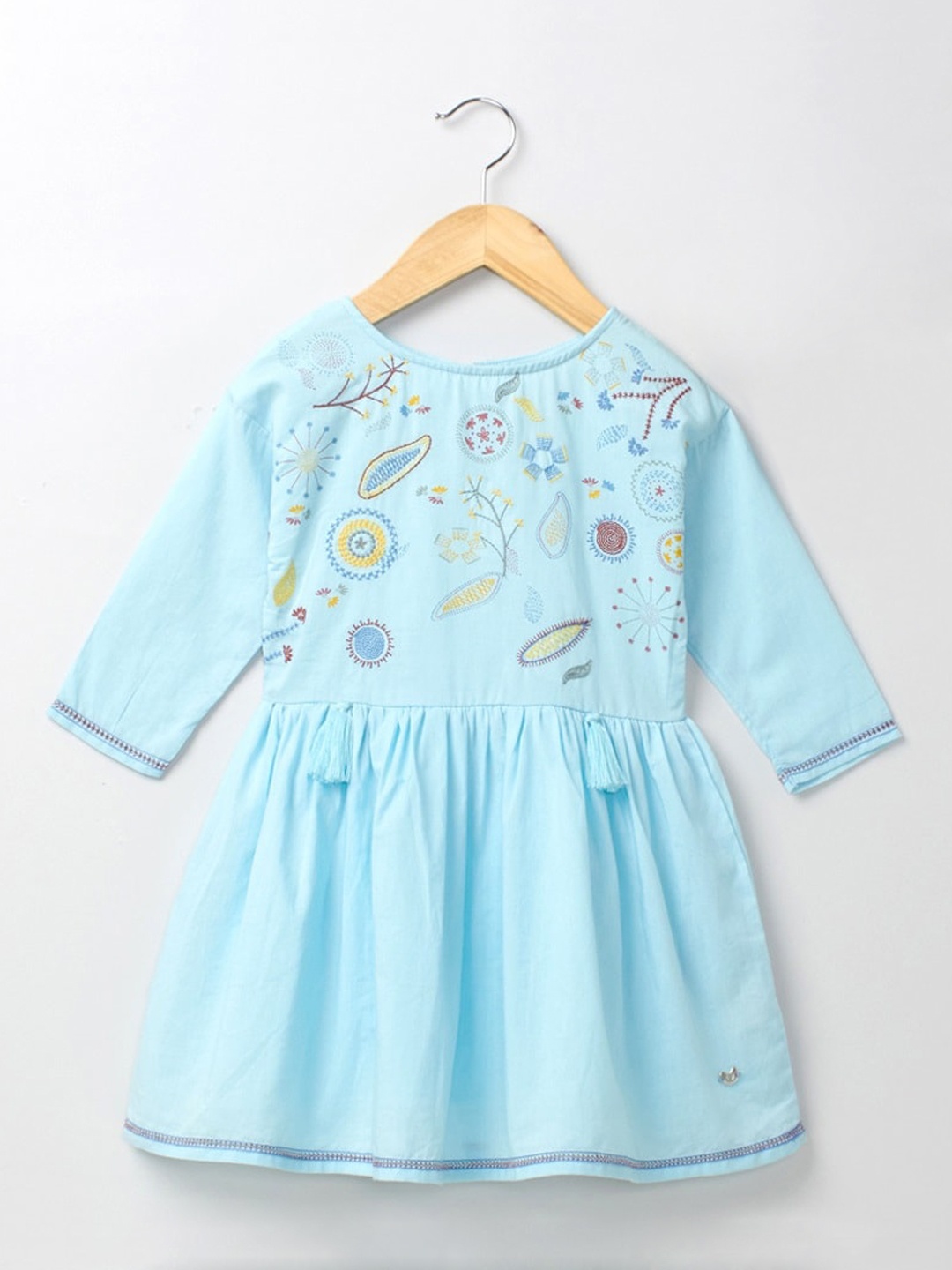 

Ed-a-Mamma Blue Sustainable Embroidered Dress