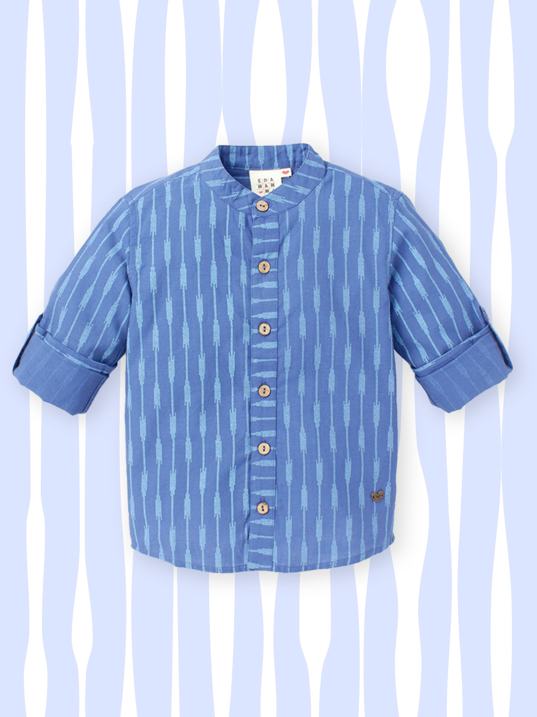 

Ed-a-Mamma Boys Blue Premium Opaque Checked Casual Shirt