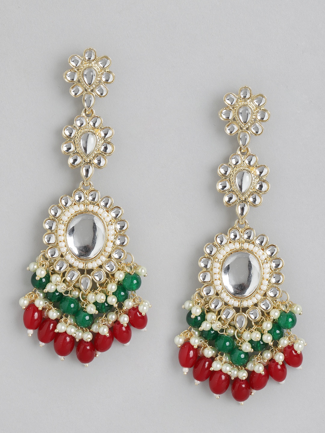 

Melani Borsa Maroon & Green Classic Drop Earrings