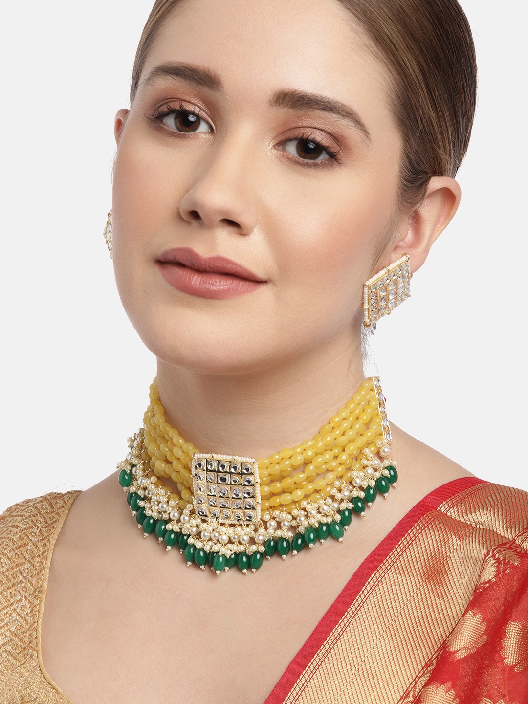 

Melani Borsa Yellow Gold-Plated Jewellery Set