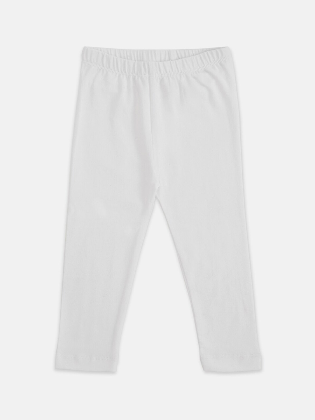

Pantaloons Baby Girls White Solid Ankle-Length Leggings