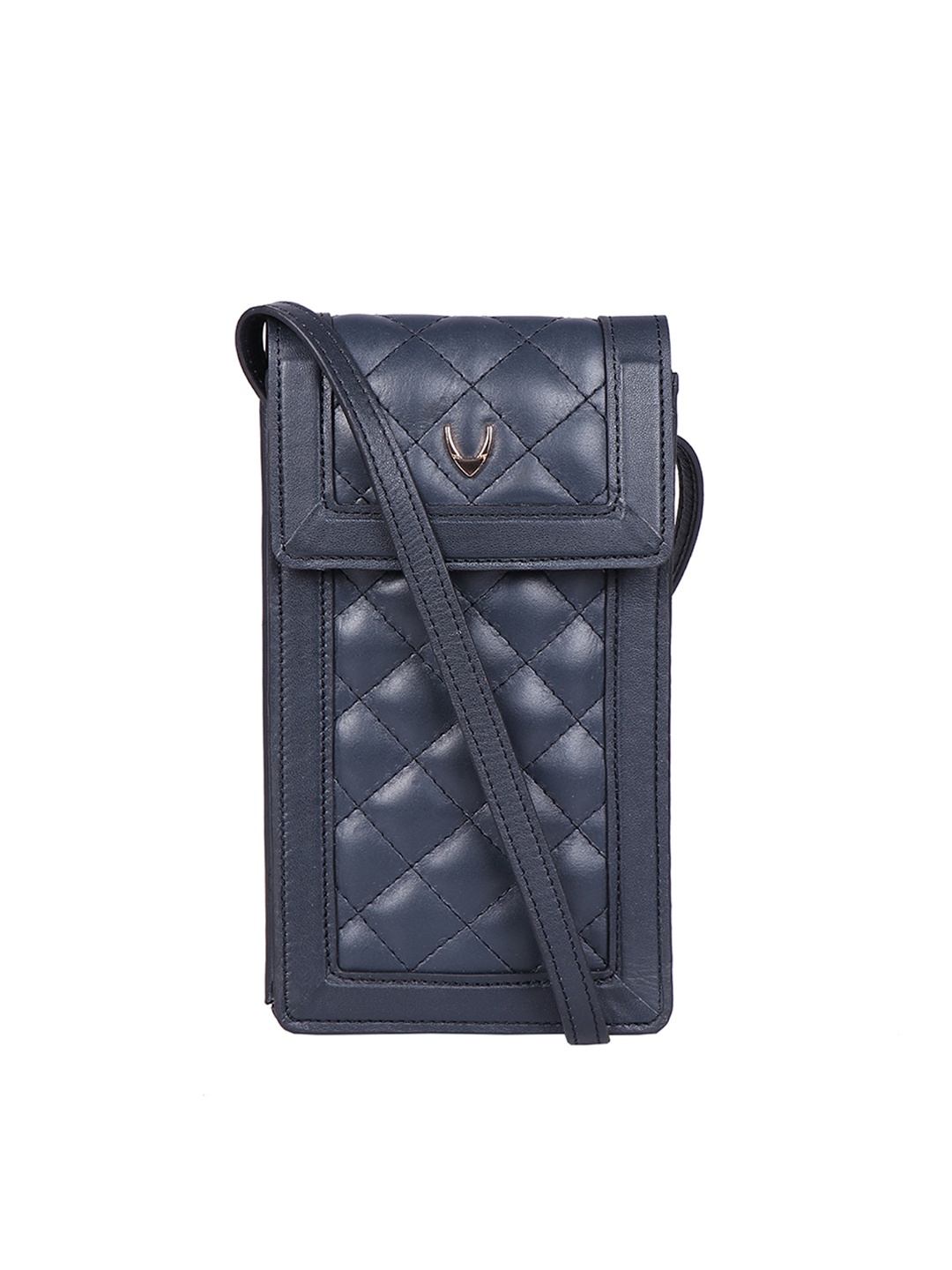 

Hidesign Blue Textured Quilted Foldover Clutch