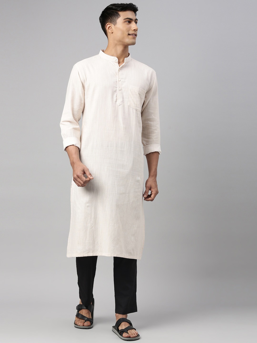 

Kryptic Men Beige Kurta