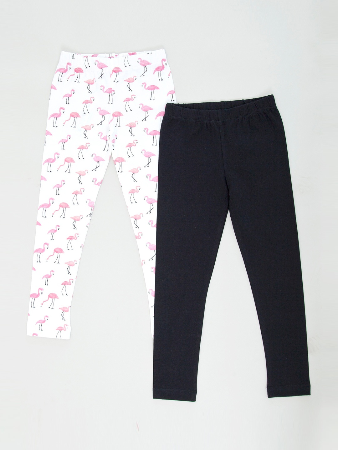 

pspeaches Girls Pack Of 2 Cotton Ankle Length Leggings, White