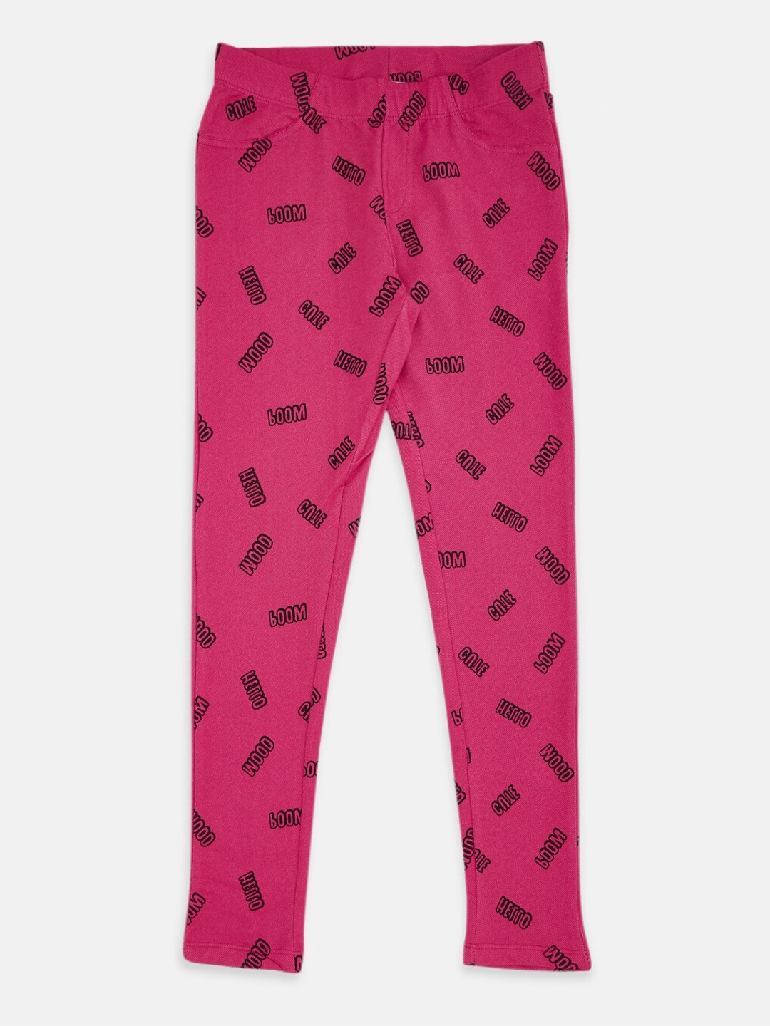 

Pantaloons Junior Girls Fuchsia Cotton Printed Jeggings