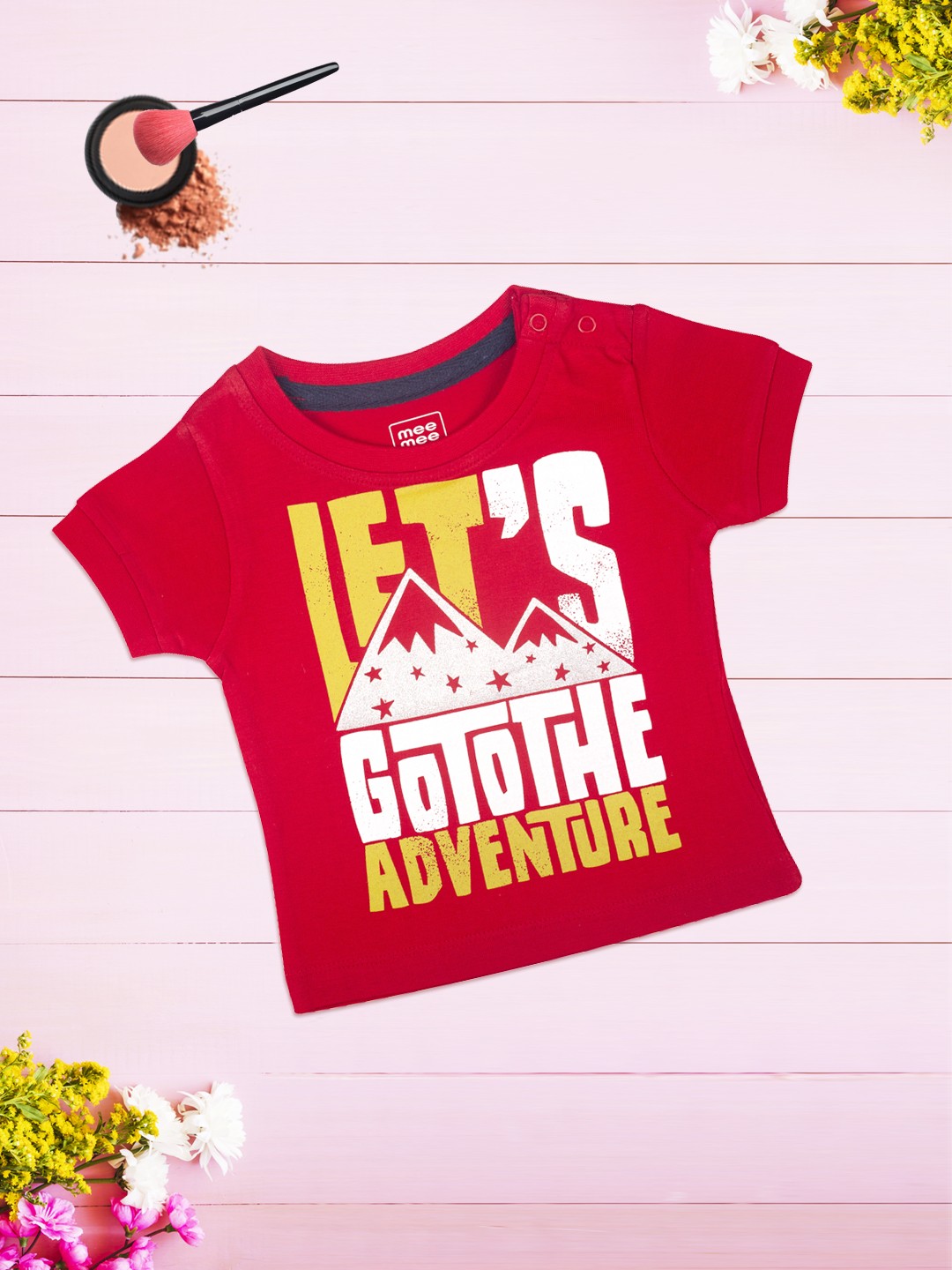 

MeeMee Boys Red Printed Applique T-shirt
