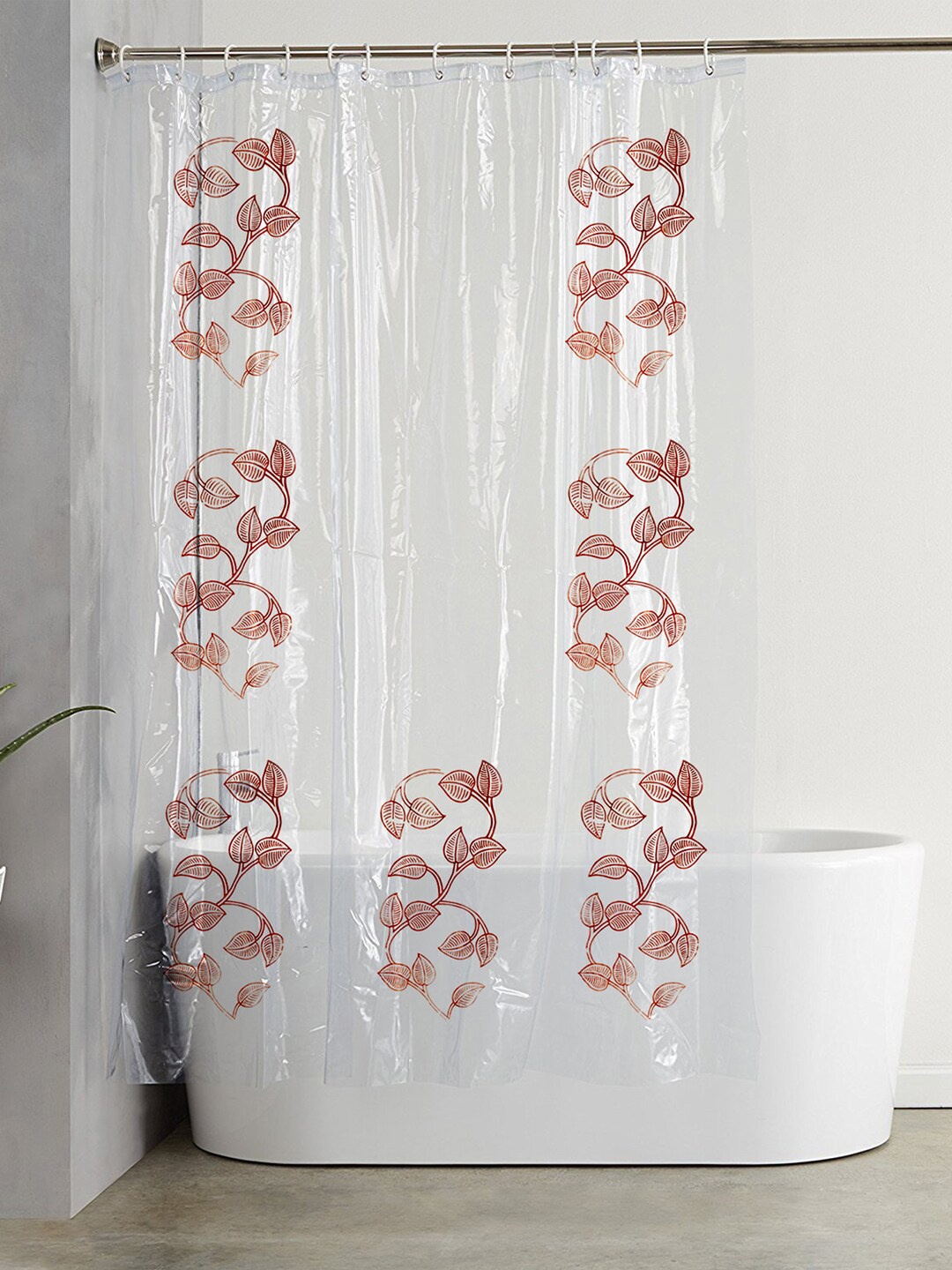 

Kuber Industries Transparent Printed Waterproof Shower Curtain