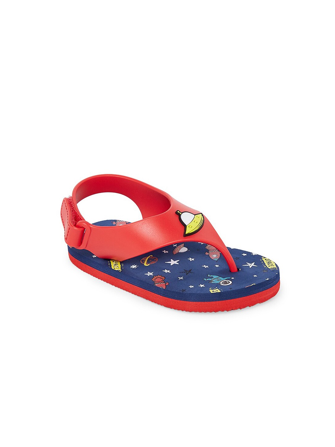 

Pantaloons Junior Boys Red & Blue Printed Thong Flip-Flops