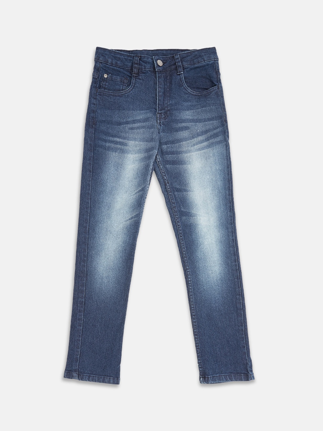 

Pantaloons Junior Boys Blue Tapered Fit Heavy Fade Jeans