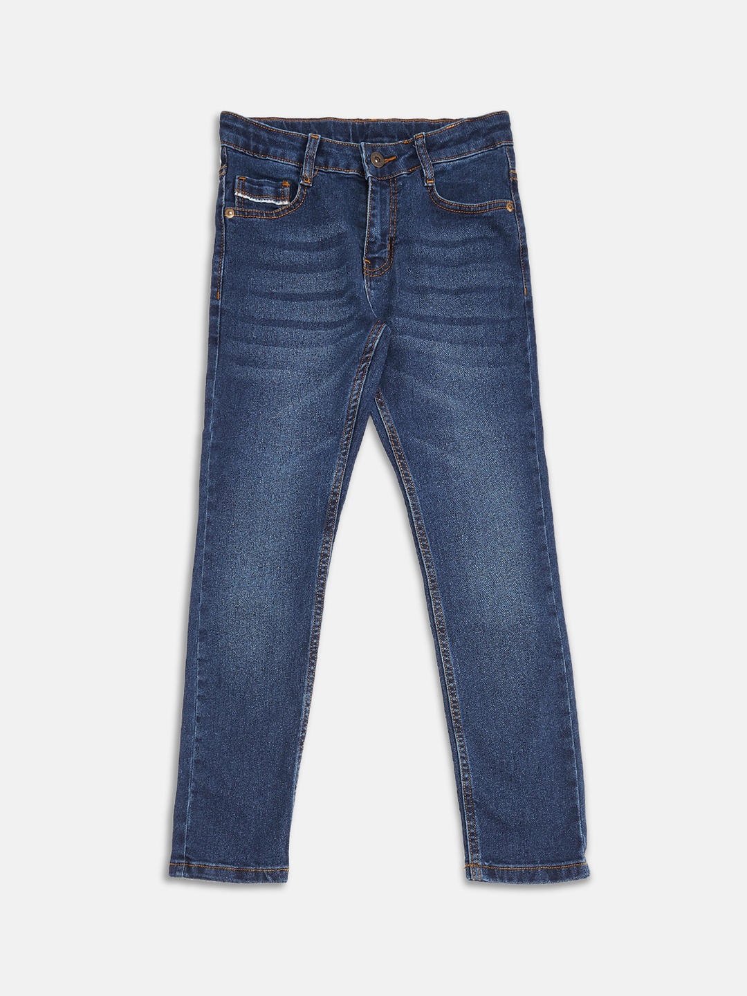 

Pantaloons Junior Boys Blue Tapered Fit Light Fade Jeans