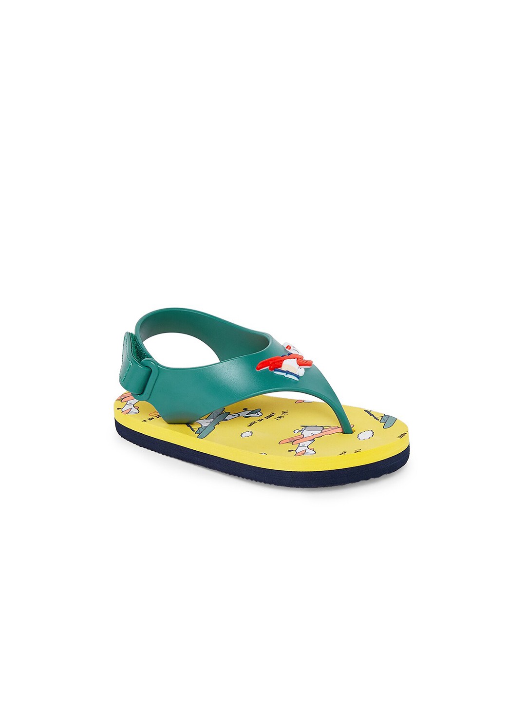 

Pantaloons Junior Boys Green & Yellow Printed Thong Flip-Flops