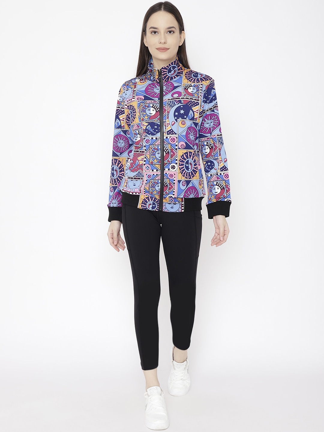 

Chkokko Women Blue & Pink Printed Tracksuit
