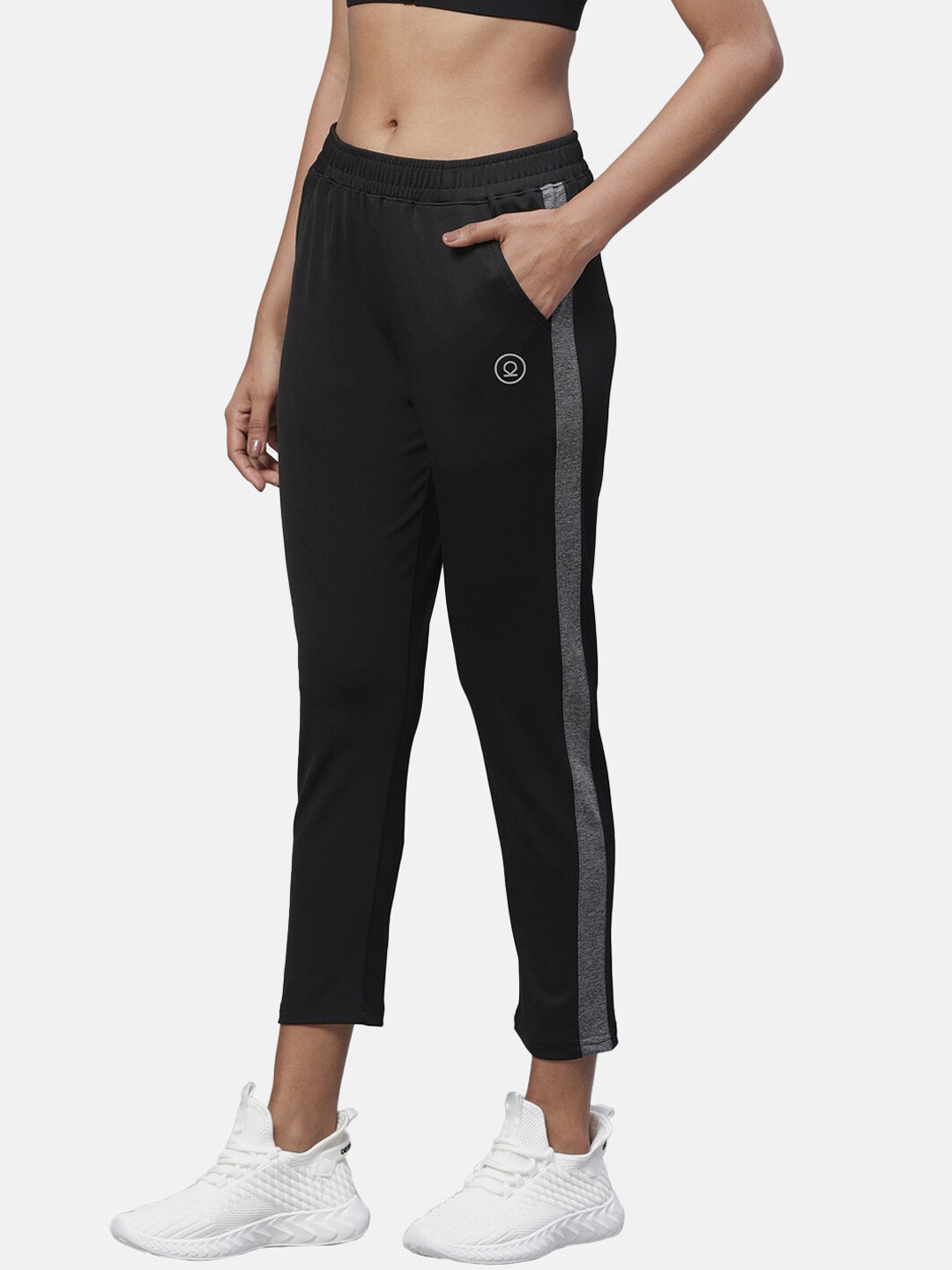 

CHKOKKO Women Black Solid Workout Track Pants